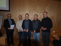 SaSA:n kova kiväärijoukkue: Ilkka Ratamo, Markku Haklin ja Veikko Laine. Kuvasta puuttuvat Seppo Ahokas ja Kari Nevala.