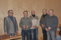 SaSA:n kiväärijoukkue (vas) Ilkka Ratamo, Kari Nevala, Veikko Laine ja Markku Haklin.