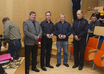 SaSA:n kivääriampujien joukkue: Novari (vas), Ratamo, Haklin, Laine